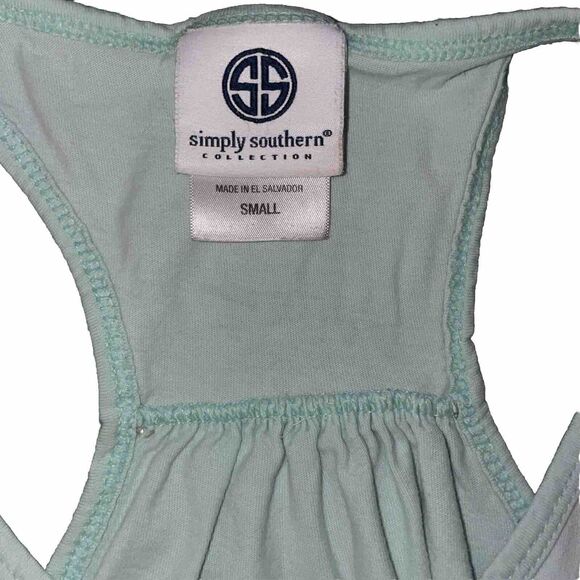Simply Southern Life Is A Party In The South Small Green Tank Top - Picture 3 of 3